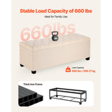 VEVOR Storage Ottoman Bench, Button-Tufted End
