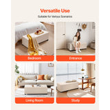 VEVOR Storage Ottoman Bench, Button-Tufted End