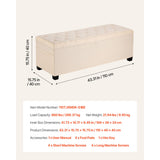 VEVOR Storage Ottoman Bench, Button-Tufted End