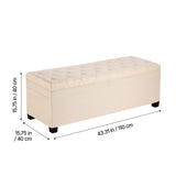 VEVOR Storage Ottoman Bench, Button-Tufted End