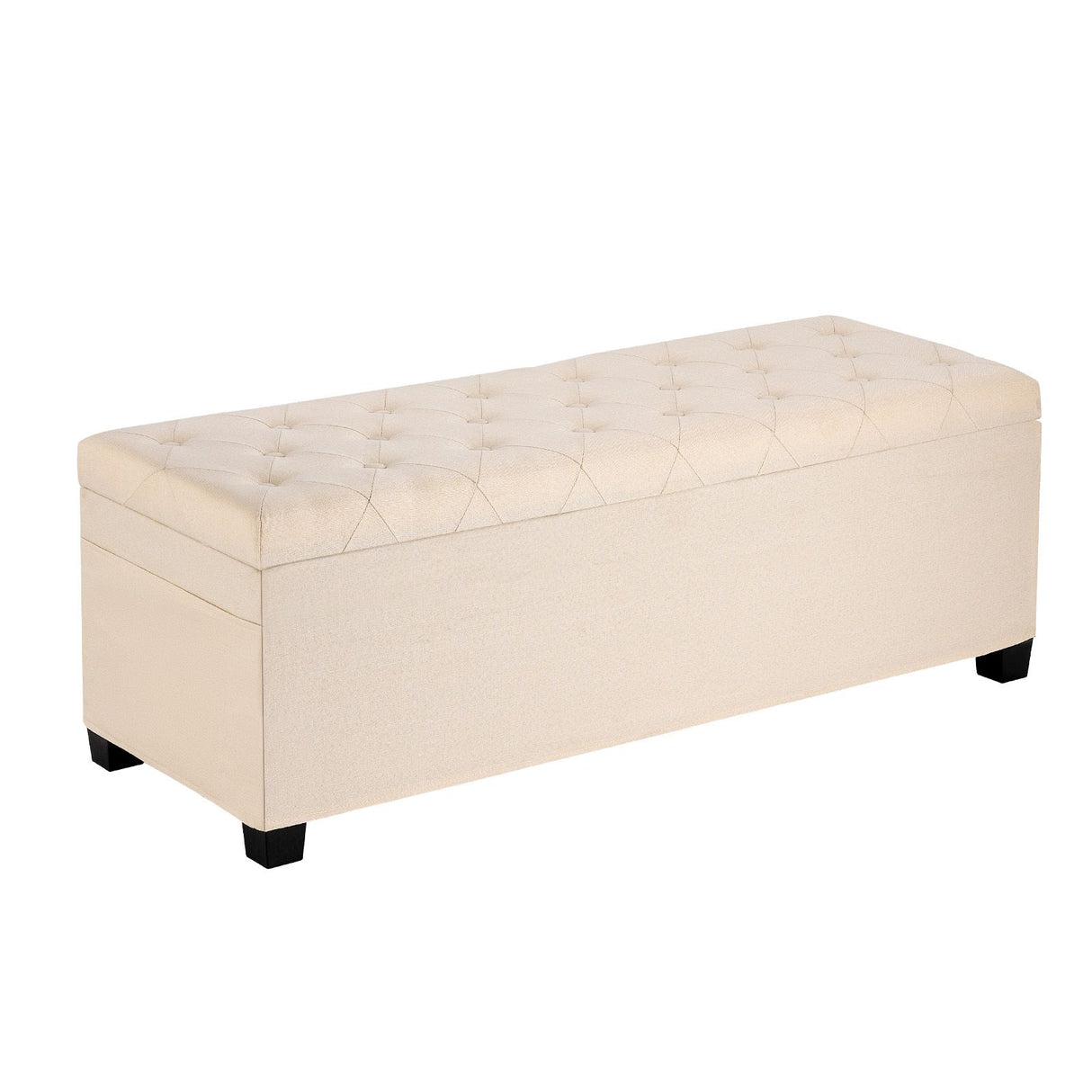 VEVOR Storage Ottoman Bench, Button-Tufted End