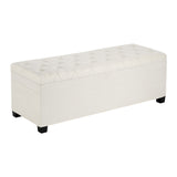 VEVOR Storage Ottoman Bench, Button-Tufted End