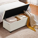 VEVOR Storage Ottoman Bench, Button-Tufted End