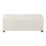 VEVOR Storage Ottoman Bench, Button-Tufted End