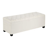 VEVOR Storage Ottoman Bench, Button-Tufted End