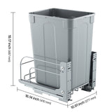 Pullout Trash Can for Kitchen Cabinets, Garbage Waste Recycling Bin, Under Mount Waste Container, with Heavy Duty Metal Soft Close Sliding System and Door Kit, for Sink, Under Counter