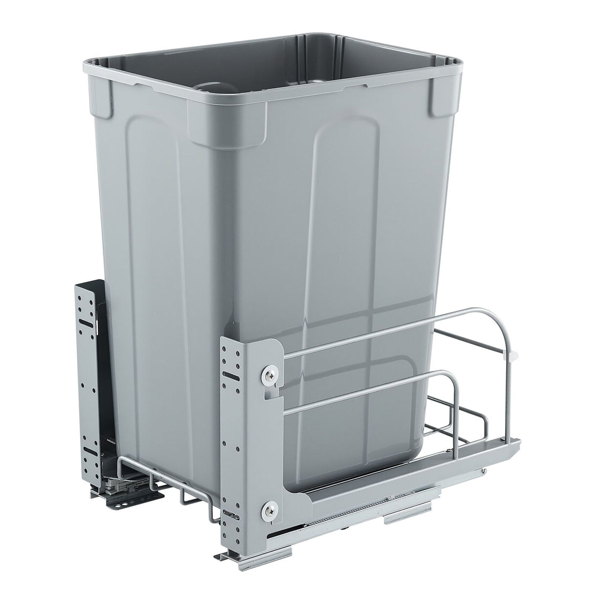 Pullout Trash Can for Kitchen Cabinets, Garbage Waste Recycling Bin, Under Mount Waste Container, with Heavy Duty Metal Soft Close Sliding System and Door Kit, for Sink, Under Counter