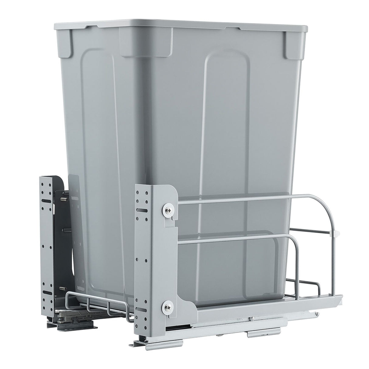 Pullout Trash Can for Kitchen Cabinets, Garbage Waste Recycling Bin, Under Mount Waste Container, with Heavy Duty Metal Soft Close Sliding System and Door Kit, for Sink, Under Counter