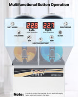 VEVOR Commercial Frozen Drink Maker, 15Lx2 Double Tank Slushy Machine, 120 Cups Stainless Steel Margarita Smoothie Frozen Drink Machine, Slushie Maker for Home Party Restaurants Cafe Bars