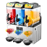 VEVOR Commercial Frozen Drink Maker, 15Lx3 Triple Tank Slushy Machine, 180 Cups Stainless Steel Margarita Smoothie Frozen Drink Machine, Slushie Maker for Home Party Restaurants Cafe Bars