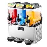 VEVOR Commercial Frozen Drink Maker, 15Lx3 Triple Tank Slushy Machine, 180 Cups Stainless Steel Margarita Smoothie Frozen Drink Machine, Slushie Maker for Home Party Restaurants Cafe Bars