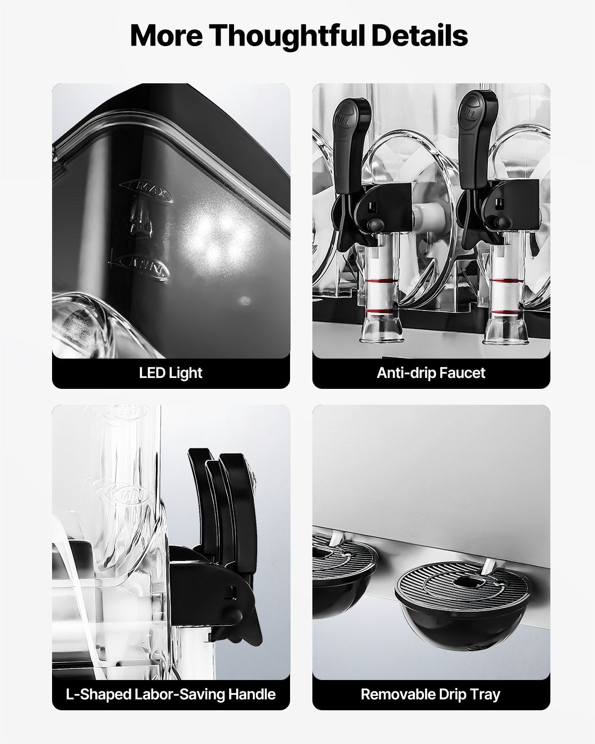 VEVOR Commercial Frozen Drink Maker, 15Lx3 Triple Tank Slushy Machine, 180 Cups Stainless Steel Margarita Smoothie Frozen Drink Machine, Slushie Maker for Home Party Restaurants Cafe Bars