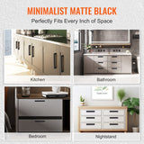 10 Pack Cabinet Pulls, 3in / 76mm Center to Center Slim Square Kitchen Cabinet Drawer, Stainless Steel Modern Kitchen Cupboard Door Handles for Kitchen Bathroom Bar Hardware Matte Black