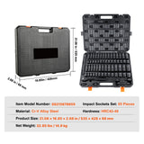 1/2" Drive Impact Socket Set, 65 Piece Socket Set SAE 3/8" to 1-1/4" and Metric 10-24mm, 6 Point Cr-V Alloy Steel for Auto Repair, Rugged Construction, Easy-to-Read Size Markings, Storage Case