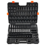 Impact Sockets Set 130PCS 6-Point 3/8" & 1/2" Drive Bit Ratchet Tool Kit