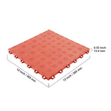 VEVOR Garage Tiles Interlocking, 12 x 12 x 0.53 inch 25 Pack Garage Floor Covering Tiles, Non-Slip Double-Sided Texture Garage Flooring Tiles, for Garages, Basements, Repair Shops, Red