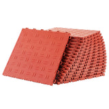 VEVOR Garage Tiles Interlocking, 12 x 12 x 0.53 inch 25 Pack Garage Floor Covering Tiles, Non-Slip Double-Sided Texture Garage Flooring Tiles, for Garages, Basements, Repair Shops, Red