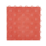 VEVOR Garage Tiles Interlocking, 12 x 12 x 0.53 inch 25 Pack Garage Floor Covering Tiles, Non-Slip Double-Sided Texture Garage Flooring Tiles, for Garages, Basements, Repair Shops, Red