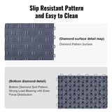 VEVOR Garage Tiles Interlocking, 12 x 12 x 0.53 inch 25 Pack Garage Floor Covering Tiles, Non-Slip Double-Sided Texture Garage Flooring Tiles, for Garages, Basements, Repair Shops, Graphite Gray