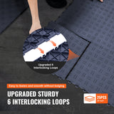 VEVOR Garage Tiles Interlocking, 12 x 12 x 0.53 inch 25 Pack Garage Floor Covering Tiles, Non-Slip Double-Sided Texture Garage Flooring Tiles, for Garages, Basements, Repair Shops, Graphite Gray