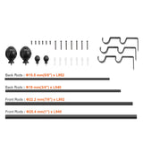 VEVOR Double Rod Curtain Rods, 36-72 inches(3-6ft) Adjustable Length, Black Double Curtain Rods with Round Finials, 1" and 3/4" Diameter, Double Window Drapery Rod for Sheer and Blackout Curtains