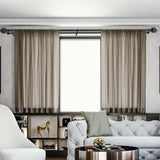 VEVOR Double Rod Curtain Rods, 36-72 inches(3-6ft) Adjustable Length, Black Double Curtain Rods with Round Finials, 1" and 3/4" Diameter, Double Window Drapery Rod for Sheer and Blackout Curtains