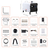 8KW Diesel Heater, 12V/24V All in One Diesel Air Heater, with Bluetooth APP Control, Remote Control and Display Screen, CO Alarm, Fast Heating Portable Diesel Heater for Vehicles and Outdoors