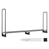 VEVOR Firewood Rack with Waterproof Cover, 257 x 36 x 117 cm Outdoor Firewood Holder, 660lb Weight Capacity, 1/2 Cord Log Holder, Half-Covered, Powder-coated Wood Storage Rack for Fireplace Deck