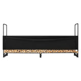 VEVOR Firewood Rack with Waterproof Cover, 257 x 36 x 117 cm Outdoor Firewood Holder, 660lb Weight Capacity, 1/2 Cord Log Holder, Half-Covered, Powder-coated Wood Storage Rack for Fireplace Deck
