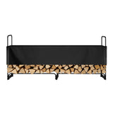VEVOR Firewood Rack with Waterproof Cover, 257 x 36 x 117 cm Outdoor Firewood Holder, 660lb Weight Capacity, 1/2 Cord Log Holder, Half-Covered, Powder-coated Wood Storage Rack for Fireplace Deck