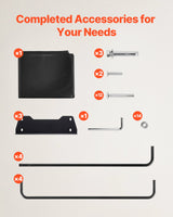 VEVOR Firewood Rack with Waterproof Cover, 257 x 36 x 117 cm Outdoor Firewood Holder, 660lb Weight Capacity, 1/2 Cord Log Holder, Half-Covered, Powder-coated Wood Storage Rack for Fireplace Deck