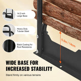 VEVOR Firewood Rack with Waterproof Cover, 383 x 36 x 117 cm Outdoor Firewood Holder, 660lb Weight Capacity, 1/2 Cord Log Holder, Half-Covered, Powder-coated Wood Storage Rack for Fireplace Deck
