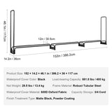 VEVOR Firewood Rack with Waterproof Cover, 383 x 36 x 117 cm Outdoor Firewood Holder, 660lb Weight Capacity, 1/2 Cord Log Holder, Half-Covered, Powder-coated Wood Storage Rack for Fireplace Deck