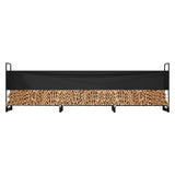 VEVOR Firewood Rack with Waterproof Cover, 383 x 36 x 117 cm Outdoor Firewood Holder, 660lb Weight Capacity, 1/2 Cord Log Holder, Half-Covered, Powder-coated Wood Storage Rack for Fireplace Deck