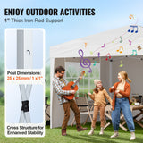 VEVOR Pop Up Canopy, 2.95 x 2.95 m Instant Canopy Portable Gazebo with 3 Sidewalls & 2 Ventilated Windows, Height Adjustable Pop-Up Outdoor Shelter Tent for Events, Patio, Backyard, Party, Parking