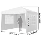 VEVOR Pop Up Canopy, 2.95 x 2.95 m Instant Canopy Portable Gazebo with 3 Sidewalls & 2 Ventilated Windows, Height Adjustable Pop-Up Outdoor Shelter Tent for Events, Patio, Backyard, Party, Parking