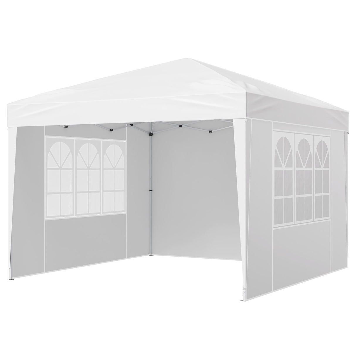 VEVOR Pop Up Canopy, 2.95 x 2.95 m Instant Canopy Portable Gazebo with 3 Sidewalls & 2 Ventilated Windows, Height Adjustable Pop-Up Outdoor Shelter Tent for Events, Patio, Backyard, Party, Parking