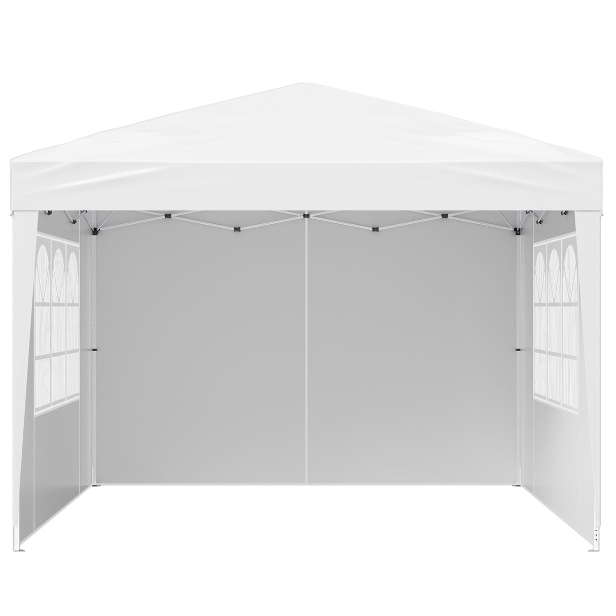 VEVOR Pop Up Canopy, 2.95 x 2.95 m Instant Canopy Portable Gazebo with 3 Sidewalls & 2 Ventilated Windows, Height Adjustable Pop-Up Outdoor Shelter Tent for Events, Patio, Backyard, Party, Parking