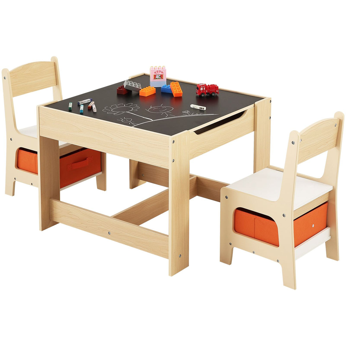VEVOR Kids Table and Chair Set Wooden Activity Table