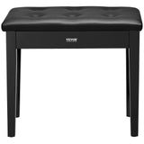 VEVOR Piano Bench, 22" x 13.78" x 19", Keyboard Piano Chair with High-Density Padded Cushion, Storage Compartment for Music Books, Wooden Piano Bookcase Stool Seat, for Vanity, Living Room, Bedroom
