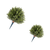Artificial Topiary Cypress Trees with Ground Spike, 2 Set 406mm Faux Shrubs & Bushes Potted Plants, Fake Silk Tree Look Real for Decor Front Porch Outdoor Indoor Patio Garden Balcony Backyard