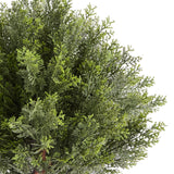 Artificial Topiary Cypress Trees with Ground Spike, 2 Set 406mm Faux Shrubs & Bushes Potted Plants, Fake Silk Tree Look Real for Decor Front Porch Outdoor Indoor Patio Garden Balcony Backyard