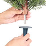 Artificial Topiary Cypress Trees with Ground Spike, 2 Set 406mm Faux Shrubs & Bushes Potted Plants, Fake Silk Tree Look Real for Decor Front Porch Outdoor Indoor Patio Garden Balcony Backyard