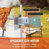 VEVOR Rotisserie Grill with Windscreen, BBQ Whole Pig Lamb Goat Charcoal Spit Grill, 35 Inch 90 Lbs Capacity, Electric 42W Motor Stainless Steel Roaster with Lockable Wheels, for Camping Outdoor