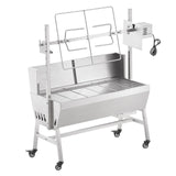 VEVOR Rotisserie Grill with Windscreen, BBQ Whole Pig Lamb Goat Charcoal Spit Grill, 35 Inch 90 Lbs Capacity, Electric 42W Motor Stainless Steel Roaster with Lockable Wheels, for Camping Outdoor
