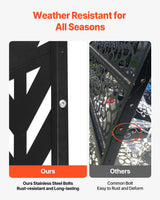 Metal Privacy Screen, 47" W x 72" H, Outdoor Privacy Screens 5-Panel, Freestanding Outdoor Divider with Stand, Decorative Garden Steel Privacy Fence for Balcony Patio Indoor Room Black