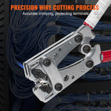 Battery Cable Lug Crimping Tool, 10-1/0AWG Aluminum Terminal Battery Lug Crimper, with 60PCS Aluminum Ring Connectors Terminals 6 Wire Sizes Crimping Die, for Heavy Duty Wire Lugs