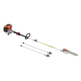 VEVOR Gas Pole Saw, 43CC 2 Stroke Gas Powered Pole Saws with 25.4 cm Cutting Bar, Cordless Tree Trimmer with Rotatable Head, 2.1 to 3.6 m Extendable, Powerful Chainsaw for Tree Trimming Pruning
