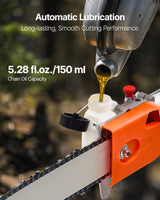 VEVOR Gas Pole Saw, 43CC 2 Stroke Gas Powered Pole Saws with 25.4 cm Cutting Bar, Cordless Tree Trimmer with Rotatable Head, 2.1 to 3.6 m Extendable, Powerful Chainsaw for Tree Trimming Pruning
