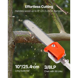 VEVOR Gas Pole Saw, 33CC 2 Stroke Gas Powered Pole Saws with 20.3 cm Cutting Bar, Cordless Tree Trimmer with 850ml Fuel Tank, 2.08 to 3.58 m  Extendable, Powerful Chainsaw for Tree Trimming Pruning